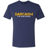 T-Shirts Vintage Navy / Small Sarcasm Is My Second Language Men's Triblend T-Shirt