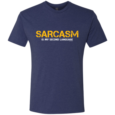 T-Shirts Vintage Navy / Small Sarcasm Is My Second Language Men's Triblend T-Shirt