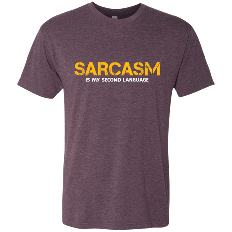 T-Shirts Vintage Purple / Small Sarcasm Is My Second Language Men's Triblend T-Shirt