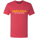 T-Shirts Vintage Red / Small Sarcasm Is My Second Language Men's Triblend T-Shirt