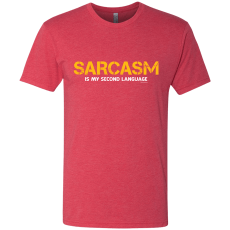 T-Shirts Vintage Red / Small Sarcasm Is My Second Language Men's Triblend T-Shirt