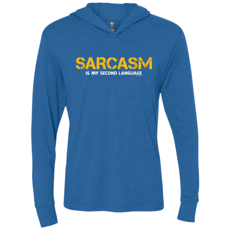 T-Shirts Vintage Royal / X-Small Sarcasm Is My Second Language Triblend Long Sleeve Hoodie Tee