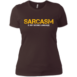T-Shirts Dark Chocolate / X-Small Sarcasm Is My Second Language Women's Premium T-Shirt