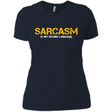 T-Shirts Midnight Navy / X-Small Sarcasm Is My Second Language Women's Premium T-Shirt