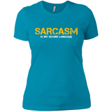 T-Shirts Turquoise / X-Small Sarcasm Is My Second Language Women's Premium T-Shirt