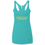 T-Shirts Tahiti Blue / X-Small Sarcasm Is My Second Language Women's Triblend Racerback Tank