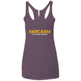 T-Shirts Vintage Purple / X-Small Sarcasm Is My Second Language Women's Triblend Racerback Tank