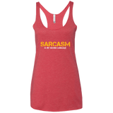 T-Shirts Vintage Red / X-Small Sarcasm Is My Second Language Women's Triblend Racerback Tank