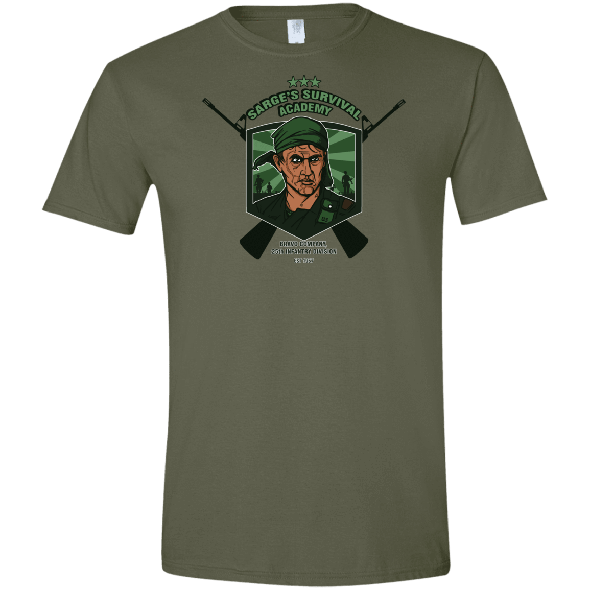 T-Shirts Military Green / S Sarges Survival Men's Semi-Fitted Softstyle