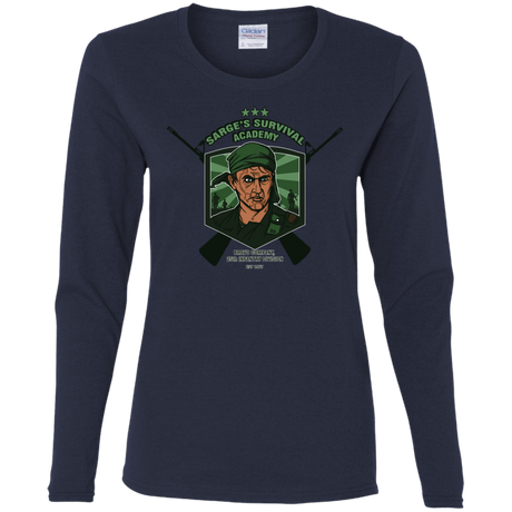 T-Shirts Navy / S Sarges Survival Women's Long Sleeve T-Shirt