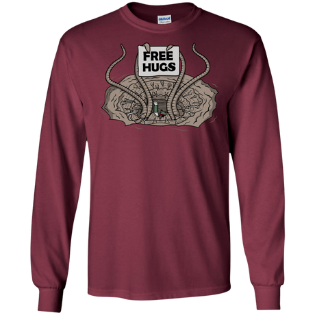 T-Shirts Maroon / S Sarlacc Free Hugs Men's Long Sleeve T-Shirt