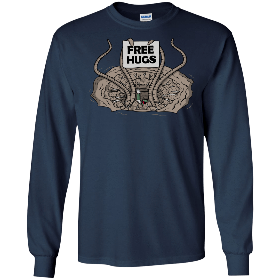 T-Shirts Navy / S Sarlacc Free Hugs Men's Long Sleeve T-Shirt