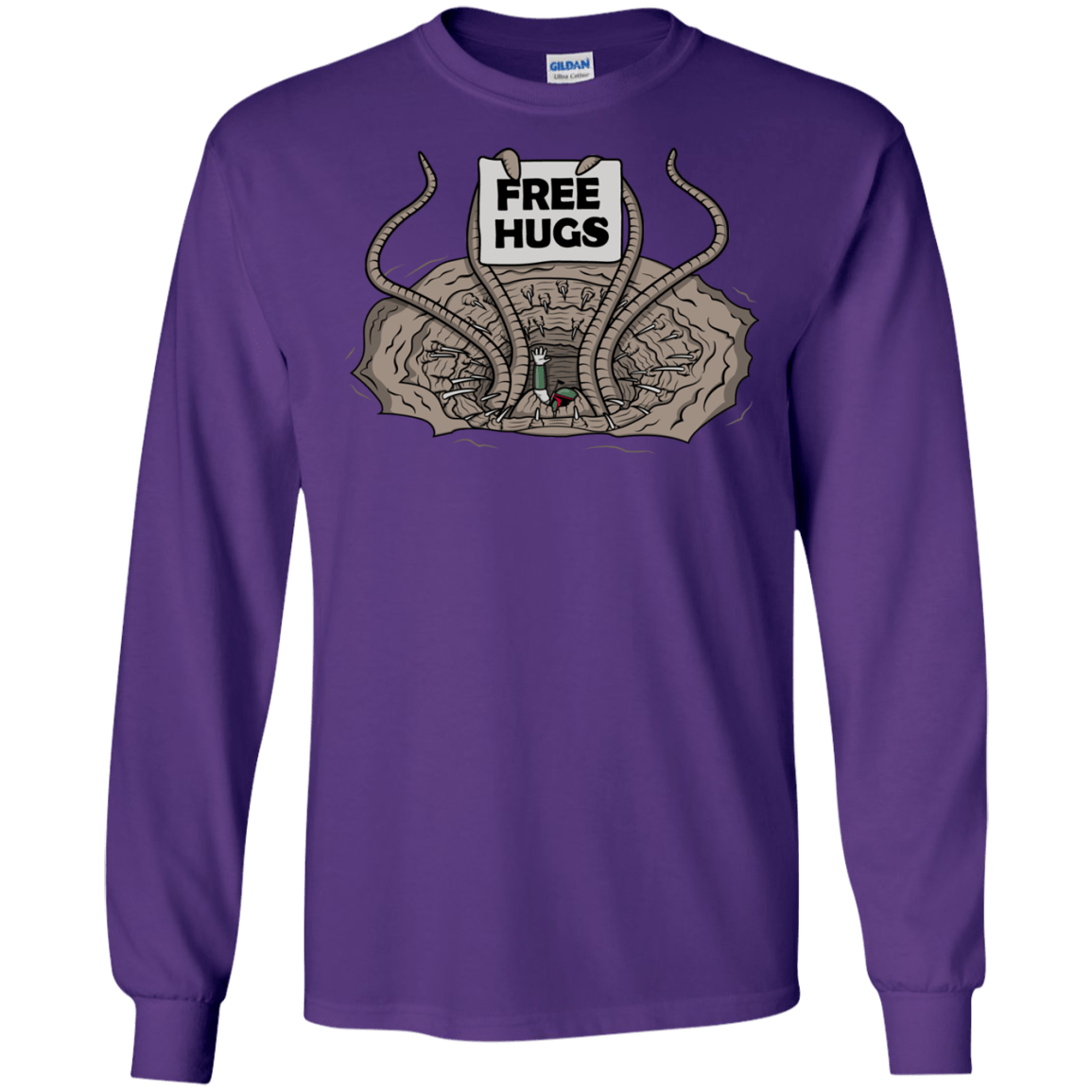 T-Shirts Purple / S Sarlacc Free Hugs Men's Long Sleeve T-Shirt