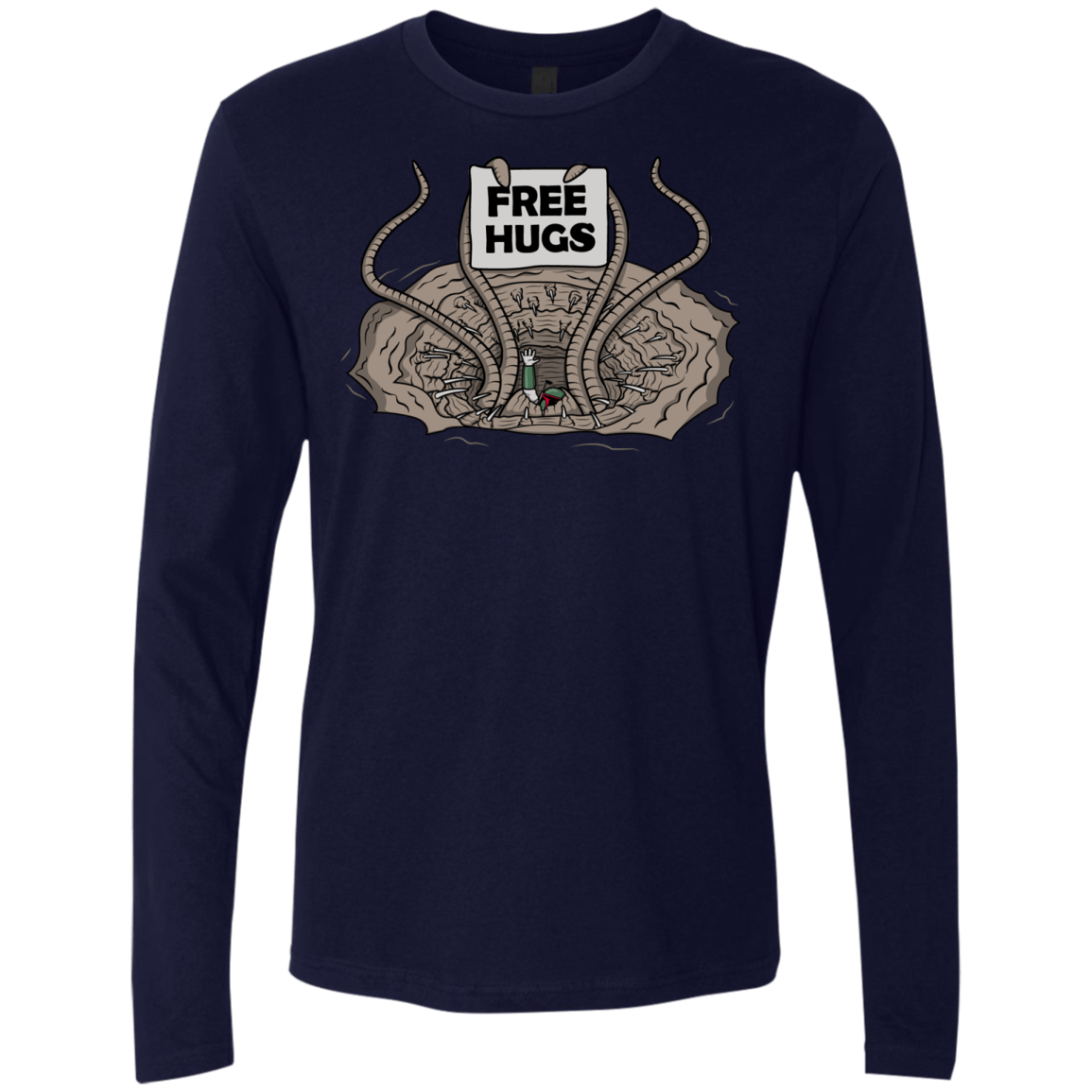 T-Shirts Midnight Navy / S Sarlacc Free Hugs Men's Premium Long Sleeve