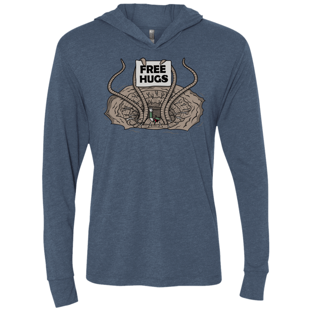 T-Shirts Indigo / X-Small Sarlacc Free Hugs Triblend Long Sleeve Hoodie Tee