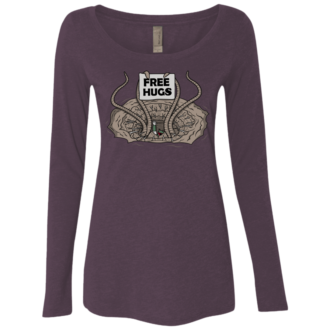 T-Shirts Vintage Purple / S Sarlacc Free Hugs Women's Triblend Long Sleeve Shirt