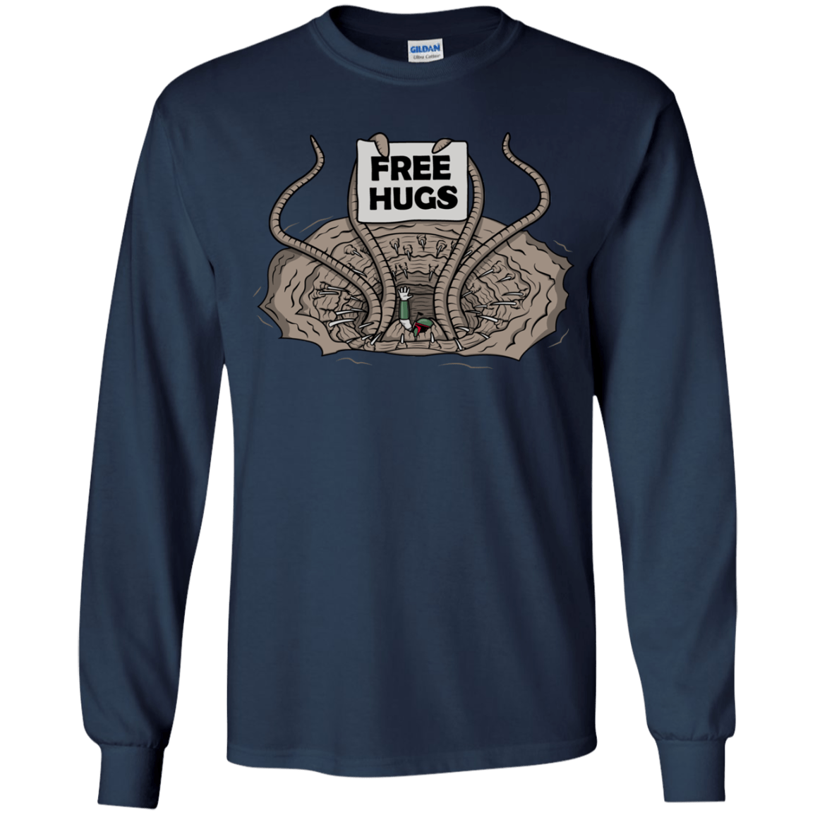 T-Shirts Navy / YS Sarlacc Free Hugs Youth Long Sleeve T-Shirt