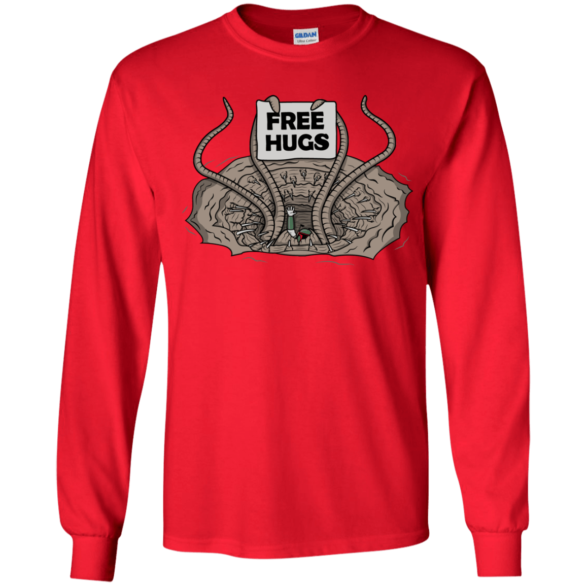 T-Shirts Red / YS Sarlacc Free Hugs Youth Long Sleeve T-Shirt