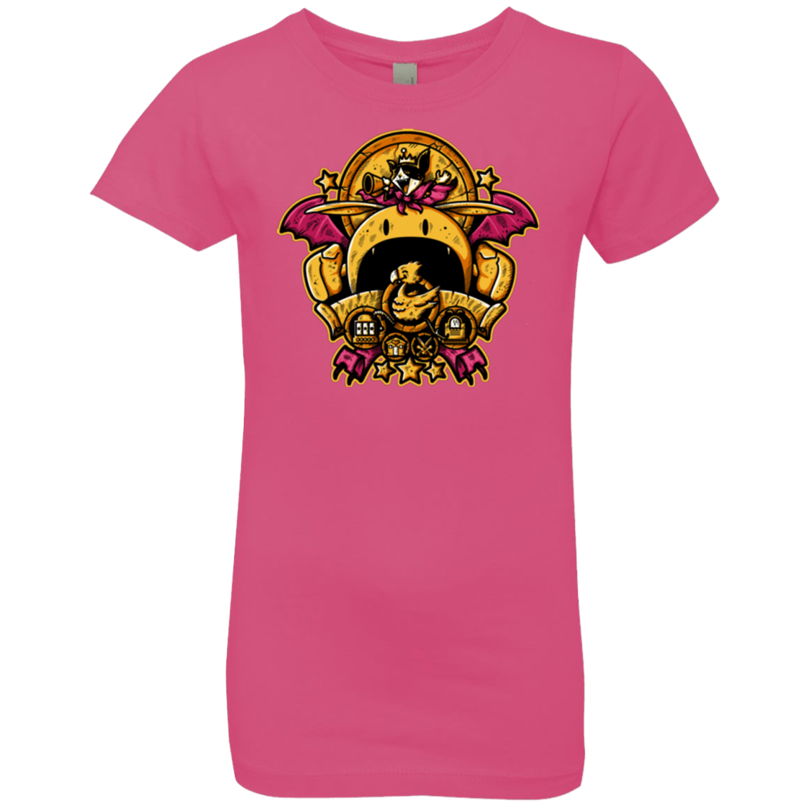 T-Shirts Hot Pink / YXS SAUCER CREST Girls Premium T-Shirt