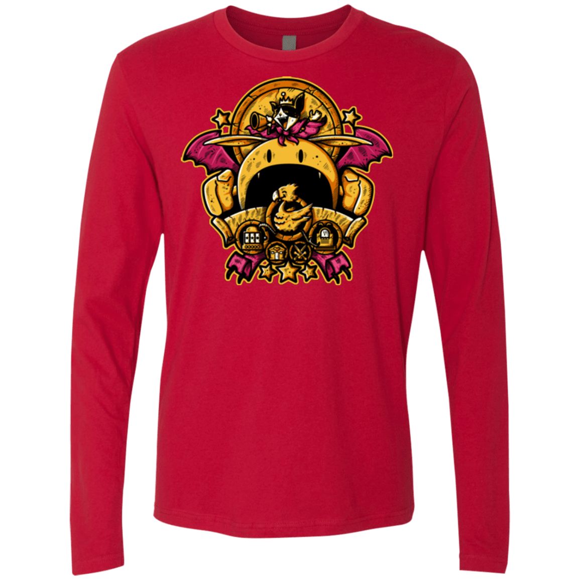 T-Shirts Red / Small SAUCER CREST Men's Premium Long Sleeve