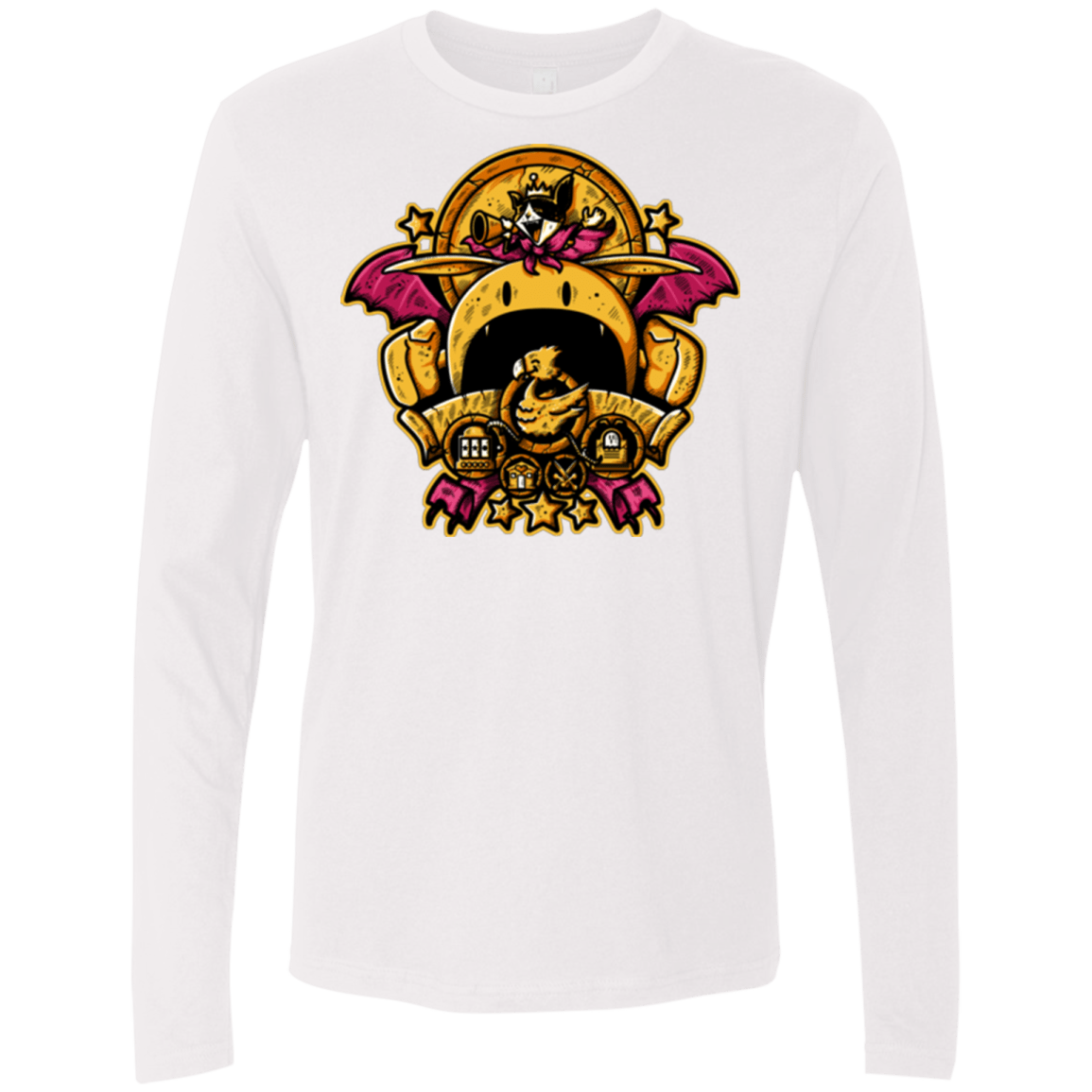 T-Shirts White / Small SAUCER CREST Men's Premium Long Sleeve