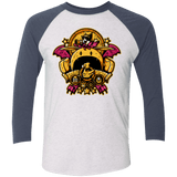 T-Shirts Heather White/Indigo / X-Small SAUCER CREST Men's Triblend 3/4 Sleeve
