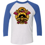 T-Shirts Heather White/Vintage Royal / X-Small SAUCER CREST Men's Triblend 3/4 Sleeve