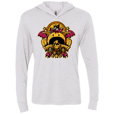 T-Shirts Heather White / X-Small SAUCER CREST Triblend Long Sleeve Hoodie Tee