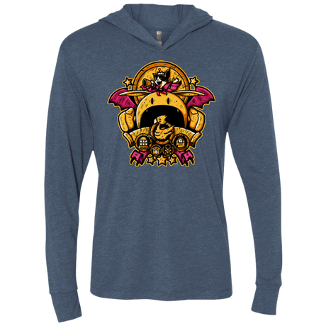 T-Shirts Indigo / X-Small SAUCER CREST Triblend Long Sleeve Hoodie Tee