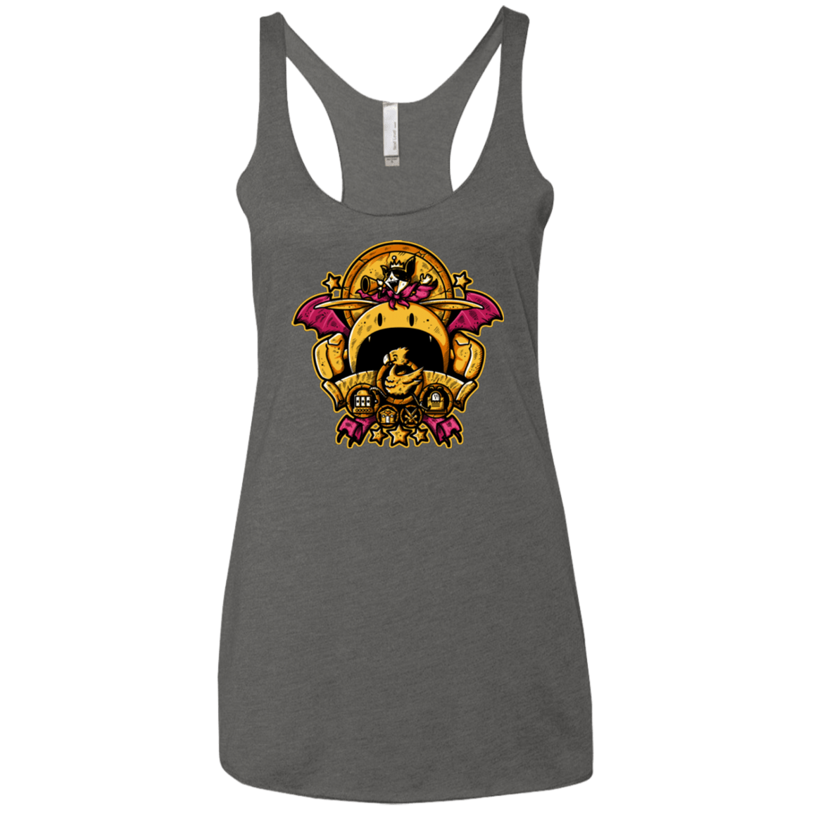 T-Shirts Premium Heather / X-Small SAUCER CREST Women's Triblend Racerback Tank