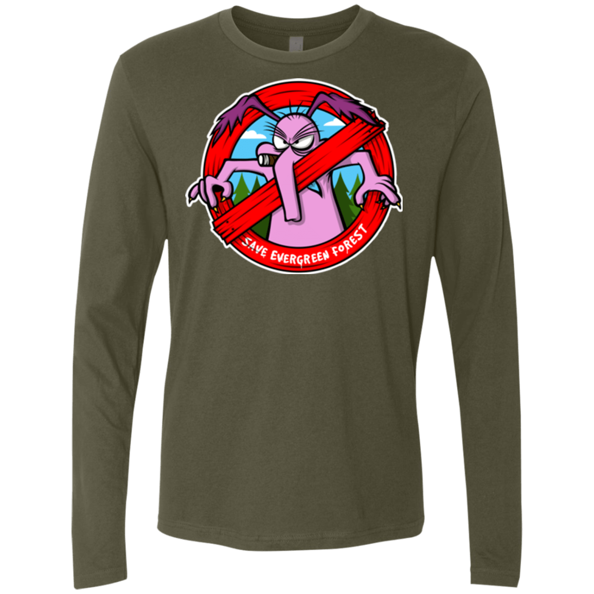 T-Shirts Military Green / Small Save The Forest Men's Premium Long Sleeve