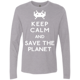 T-Shirts Heather Grey / Small Save the planet Men's Premium Long Sleeve