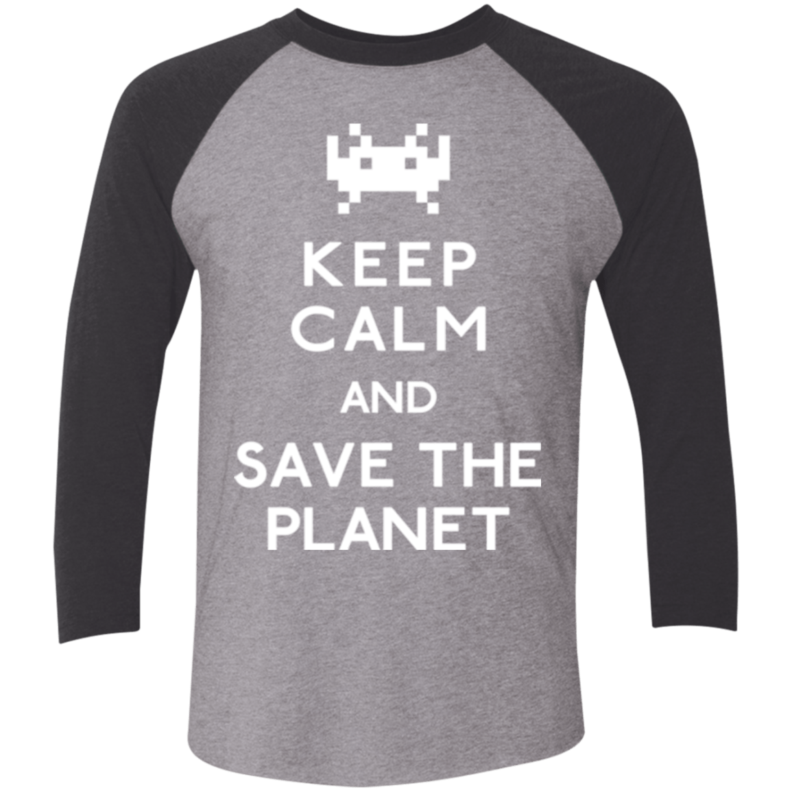 T-Shirts Premium Heather/ Vintage Black / X-Small Save the planet Men's Triblend 3/4 Sleeve