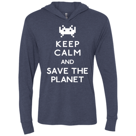 T-Shirts Vintage Navy / X-Small Save the planet Triblend Long Sleeve Hoodie Tee