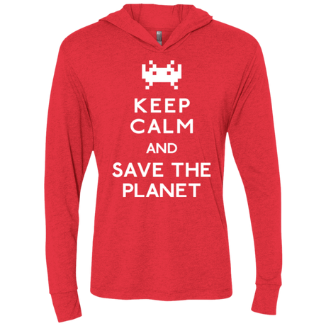 T-Shirts Vintage Red / X-Small Save the planet Triblend Long Sleeve Hoodie Tee