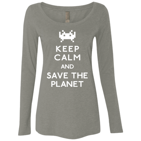 T-Shirts Venetian Grey / Small Save the planet Women's Triblend Long Sleeve Shirt