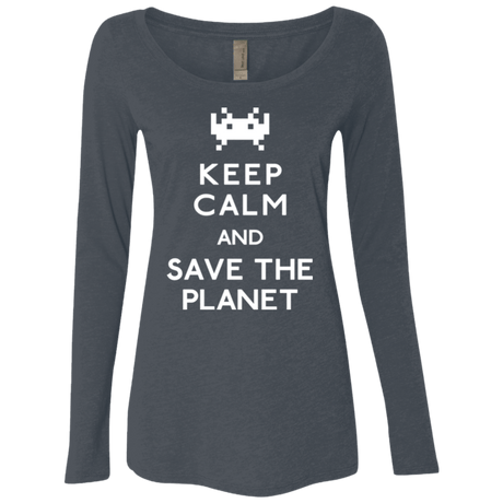 T-Shirts Vintage Navy / Small Save the planet Women's Triblend Long Sleeve Shirt
