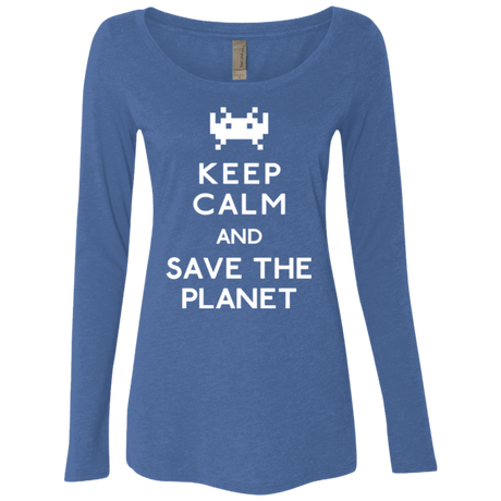 T-Shirts Vintage Royal / Small Save the planet Women's Triblend Long Sleeve Shirt