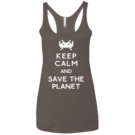T-Shirts Macchiato / X-Small Save the planet Women's Triblend Racerback Tank