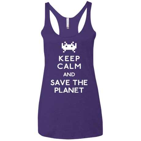 T-Shirts Purple / X-Small Save the planet Women's Triblend Racerback Tank