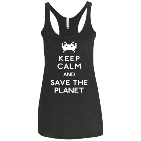 T-Shirts Vintage Black / X-Small Save the planet Women's Triblend Racerback Tank
