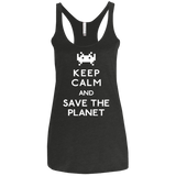 T-Shirts Vintage Black / X-Small Save the planet Women's Triblend Racerback Tank