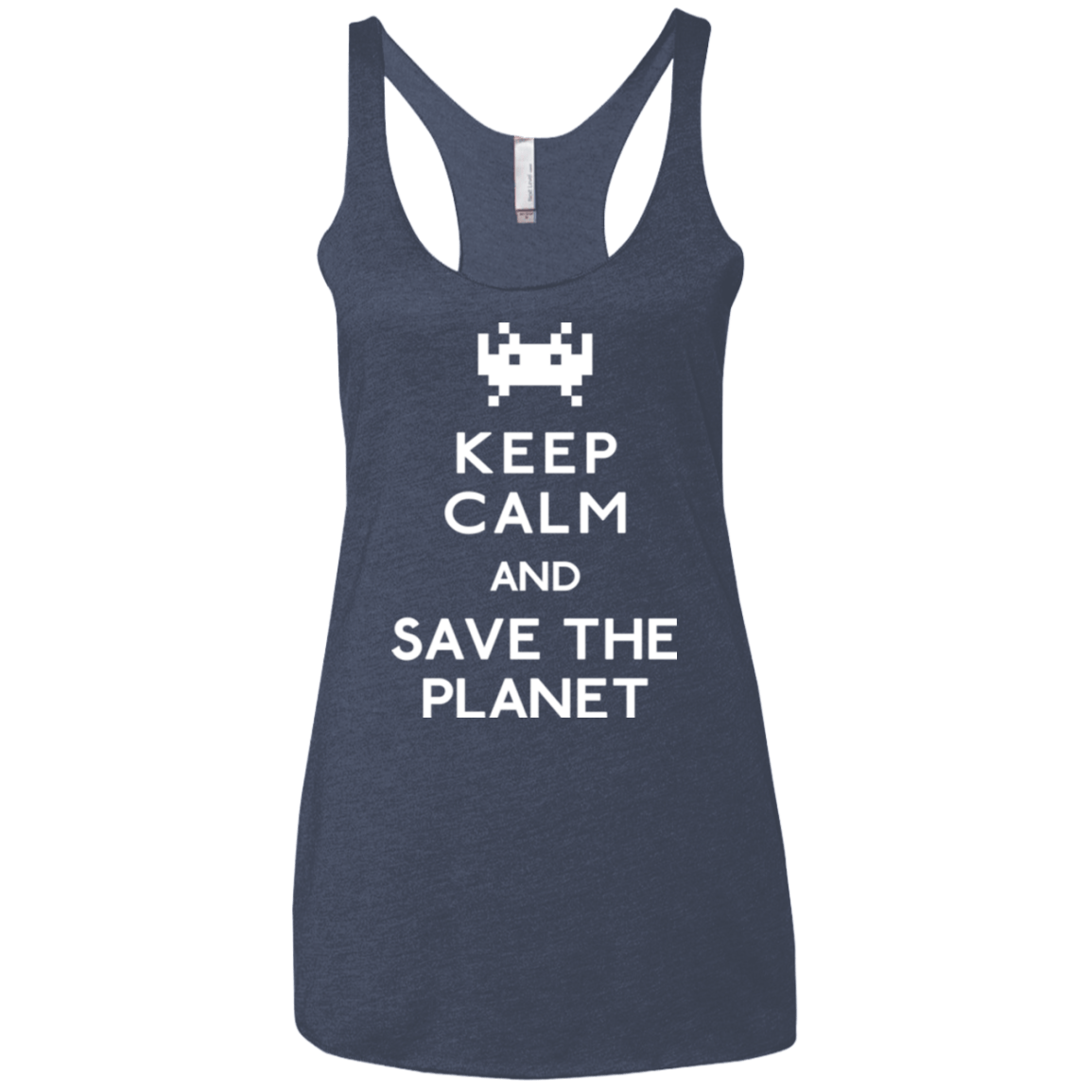 T-Shirts Vintage Navy / X-Small Save the planet Women's Triblend Racerback Tank