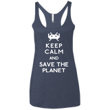 T-Shirts Vintage Navy / X-Small Save the planet Women's Triblend Racerback Tank
