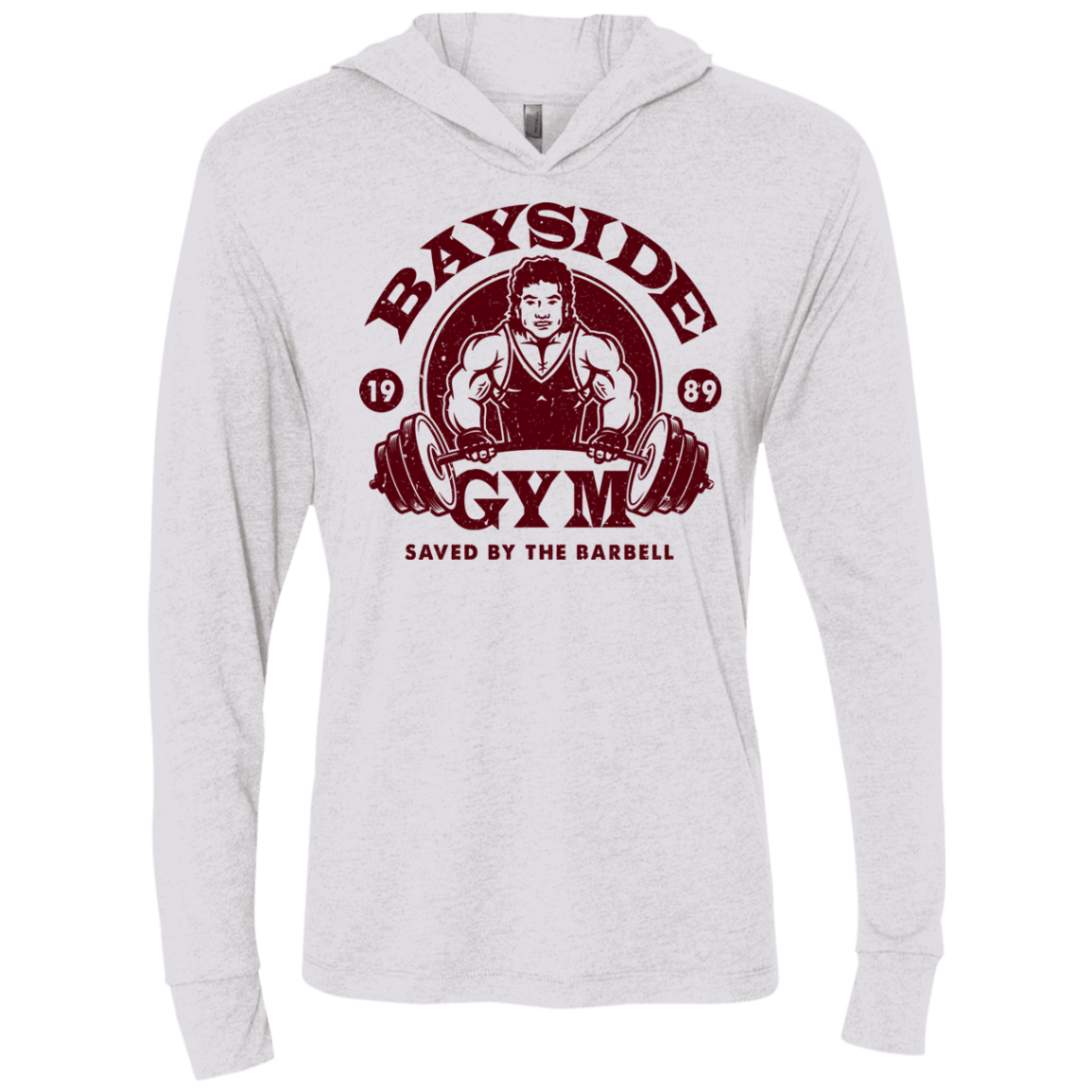 T-Shirts Heather White / X-Small SAVED BY THE BARBELL Triblend Long Sleeve Hoodie Tee