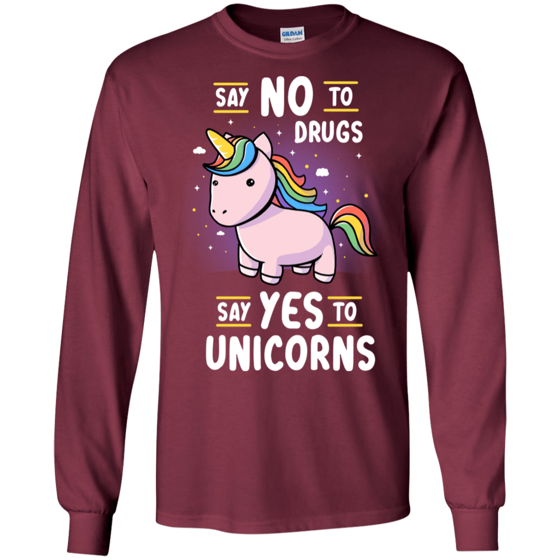 T-Shirts Maroon / S Say No to Drugs Men's Long Sleeve T-Shirt