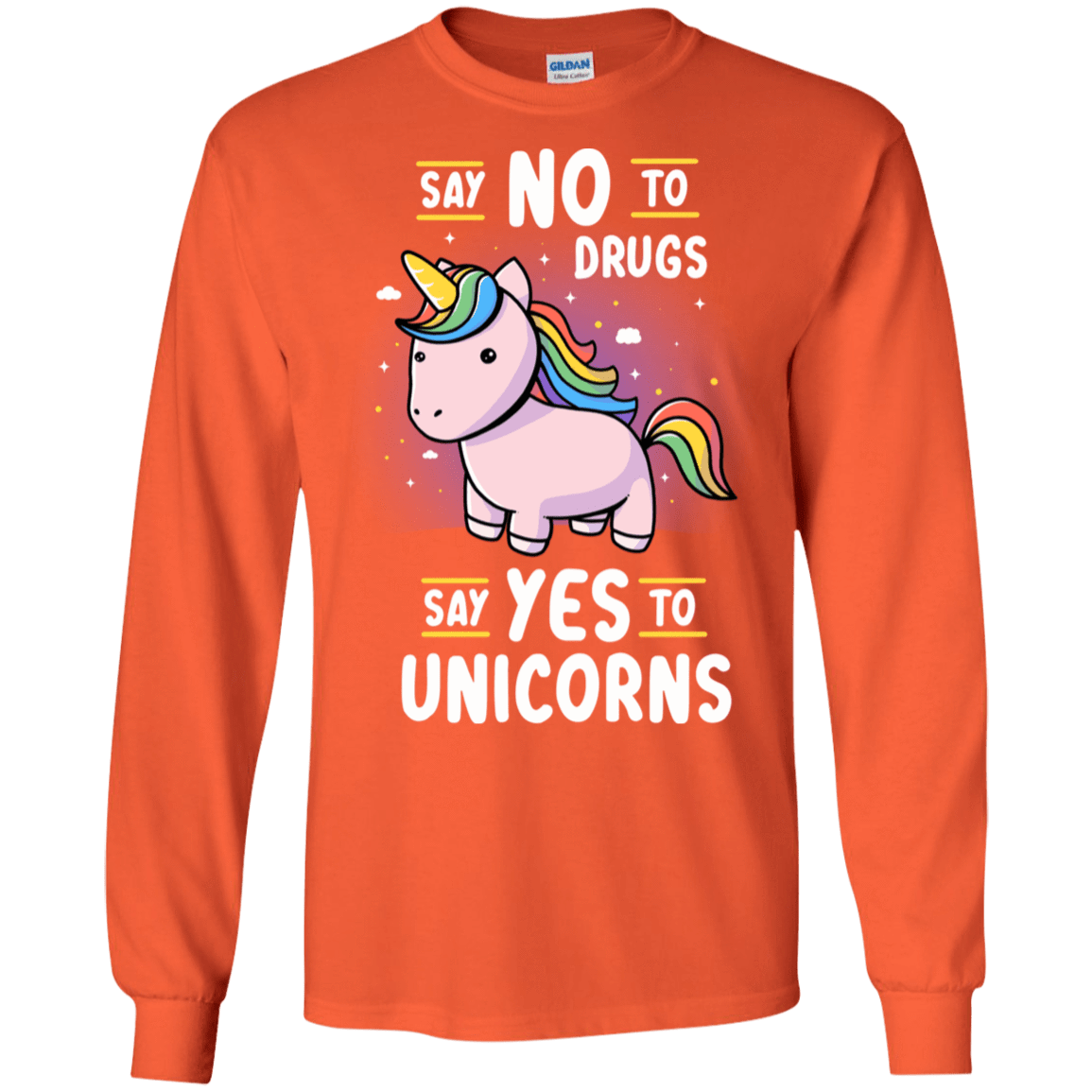 T-Shirts Orange / S Say No to Drugs Men's Long Sleeve T-Shirt