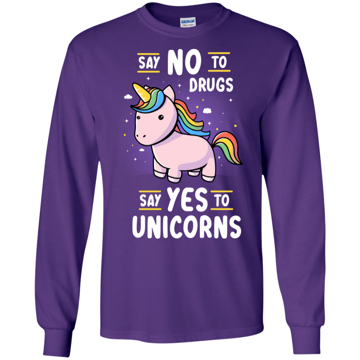 T-Shirts Purple / S Say No to Drugs Men's Long Sleeve T-Shirt