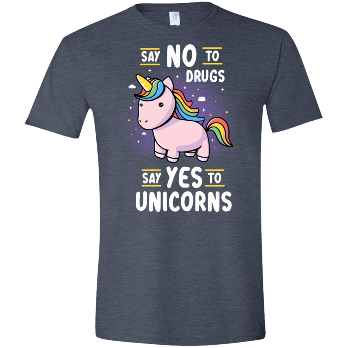 T-Shirts Heather Navy / S Say No to Drugs Men's Semi-Fitted Softstyle