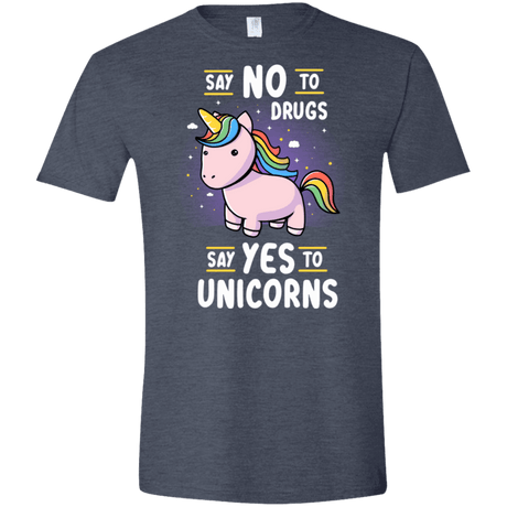 T-Shirts Heather Navy / S Say No to Drugs Men's Semi-Fitted Softstyle